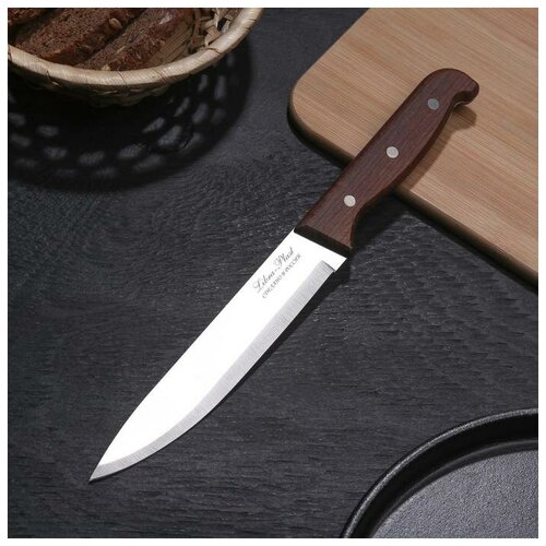 Нож кухонный "Классик", лезвие 16 см, деревянная рукоять