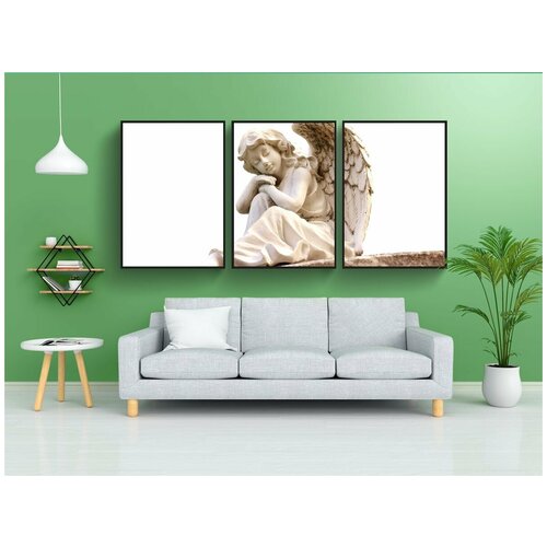 фото Набор модулных постеров для интерьера "ангел, скульптура, белый" 60x90 см. в тубусе, без рамки lotsprints
