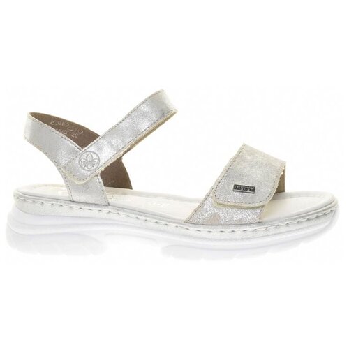 фото Босоножки rieker женские летние, размер 37, цвет серебряный, артикул 66654-90