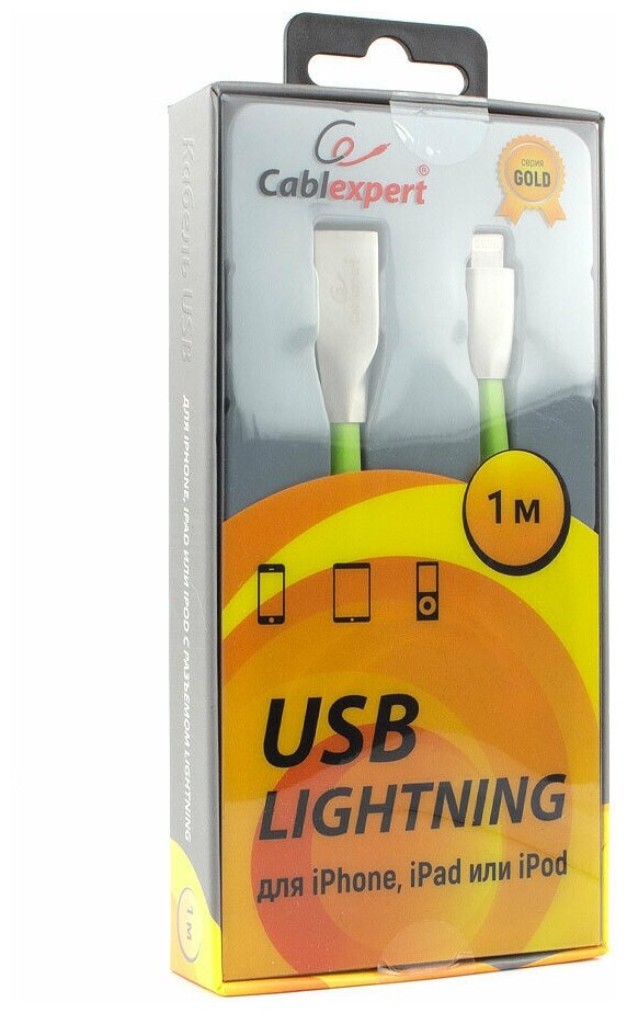 Кабель Cablexpert USB Lightning CC-G-APUSB01Gn-1M - фото №2