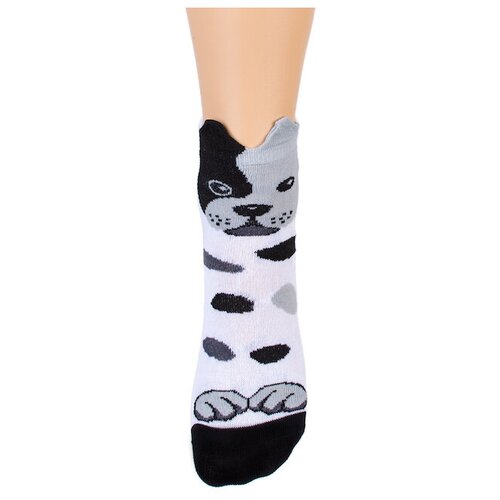 фото Носки детские "щенок" красная ветка с784, коричневый, белый, 14-16 (размер обуви 23-25)