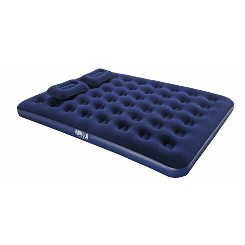 Надувной матрас Bestway Flocked Air Bed с насосом и 2 подушками, (203x152x22см)