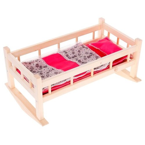кроватка качалка для кукол деревянная Ясюкевич. Кроватка-качалка для кукол №11 (дерево) (49*31*30см)