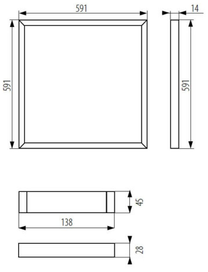 Светильник светодиодный квадрат KANLUX AVAR 6060 40W 6500К CW - фотография № 3