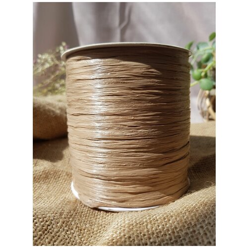 Пряжа Raffia Ispie (Рафия), 100% целлюлоза, Сандал (Sandalwood) D43, 250 м