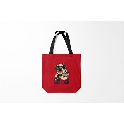 фото Сумка-шоппер / 40х40 см / собаки / мопс on the rock burnettie