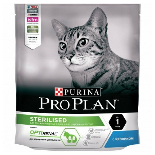 Pro Plan OptiRenal Sterilised для кастрированных/стерилизованных кошек кролик с рисом 1,5 кг