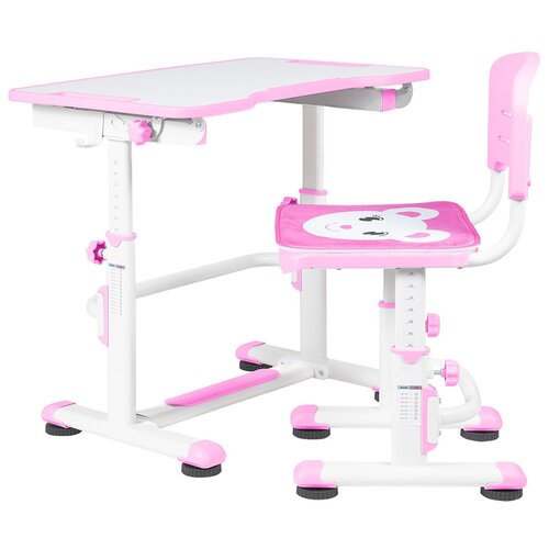 фото Комплект anatomica punto lite парта + стул белый/розовый