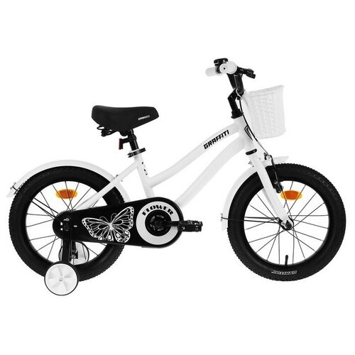 Велосипед двухколесный детский Graffiti колеса 16 дюймов, Flower, белый (7461791)