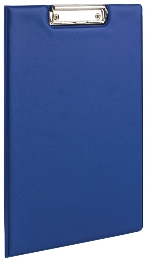 Папка-планшет BRAUBERG, А4 (340х240 мм), с прижимом и крышкой, картон/ПВХ, россия, синяя, 221489