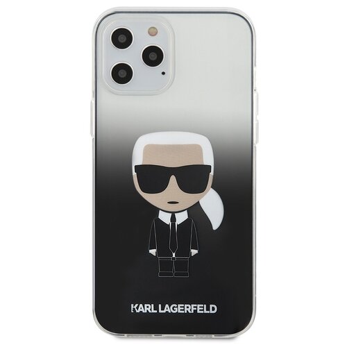 Чехол Karl Lagerfeld Iconic Karl Hard Gradient для iPhone 12 Pro Max, черный