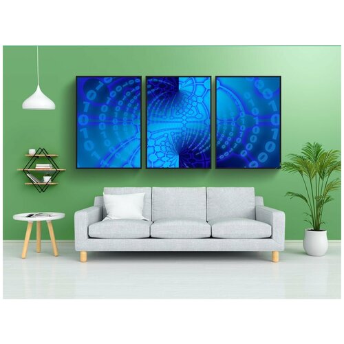 фото Набор модулных постеров для интерьера "двоичный, нуль, один" 60x90 см. в тубусе, без рамки lotsprints