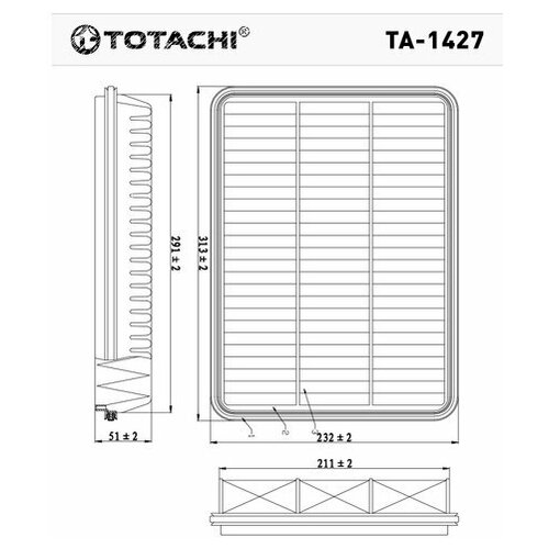 Фильтр воздушный (VIC A194) OEM 1780150040 TOYOTA Land Cruiser Prado II (J120) (AG284) (Производитель: Totachi TA-1427)