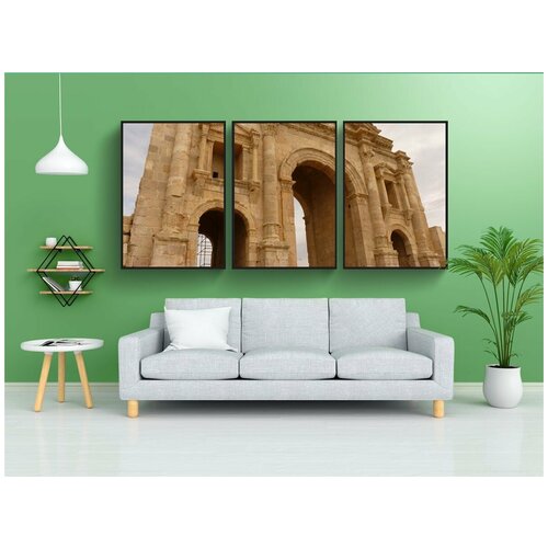 фото Набор модулных постеров для интерьера "храм артемиды, довольно много, джераш" 60x90 см. в тубусе, без рамки lotsprints