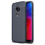 Чехол-накладка Litchi Grain для Motorola Moto G7 Power (темно-синий) - изображение