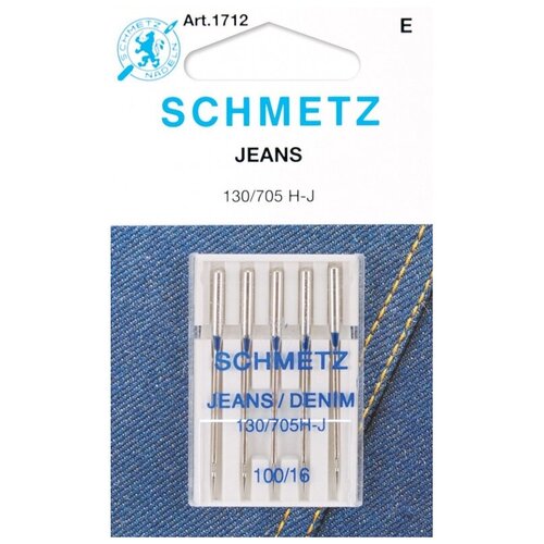 Набор игл для джинсы Schmetz №100 130/705H-J 5шт набор игл для джерси schmetz 90 130 705h suk 5шт