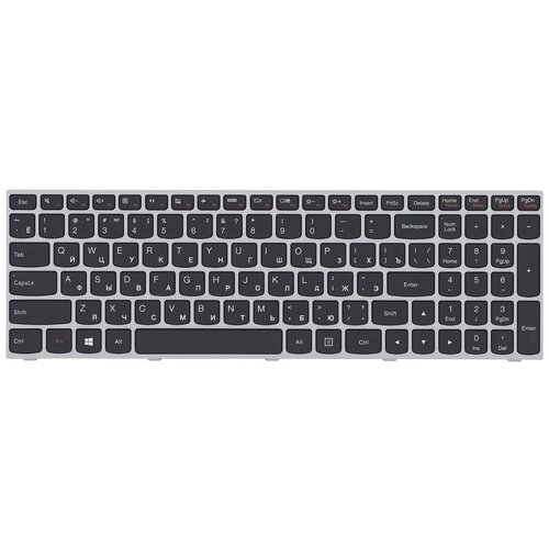 Клавиатура для ноутбука Lenovo IdeaPad G50-70 G50-30 черная с серой рамкой 155000₽