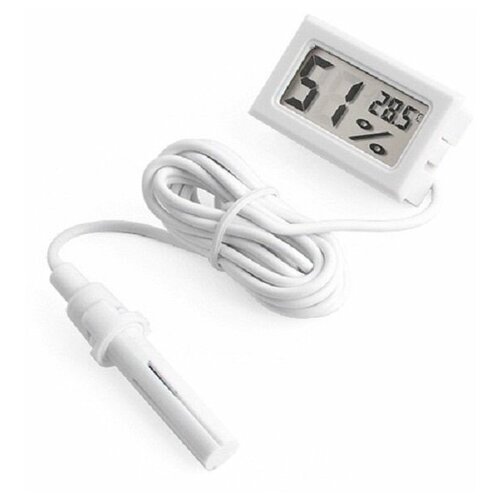 Электронный гигрометр-термометр C09Y14B5 с выносным датчиком, цвет белый