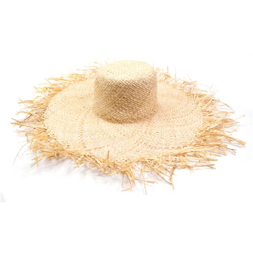 Шляпа SCORA, размер 55-57, бежевый соломенная рыцарская шляпа с полым плетением