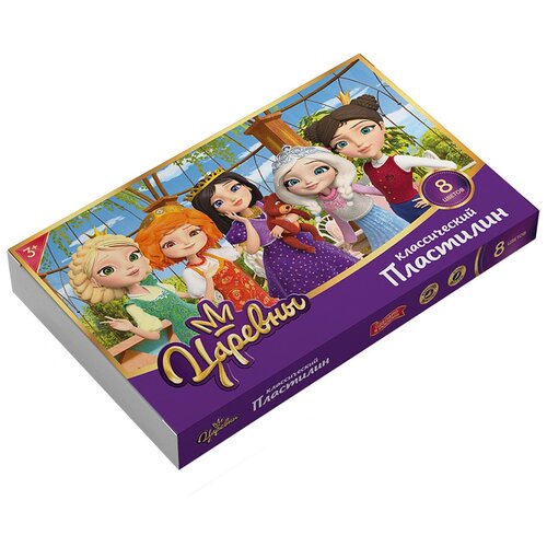 Царевны Пластилин классический TSR-LMC0108 160 г в картонной упаковке 8 цв 02 394₽