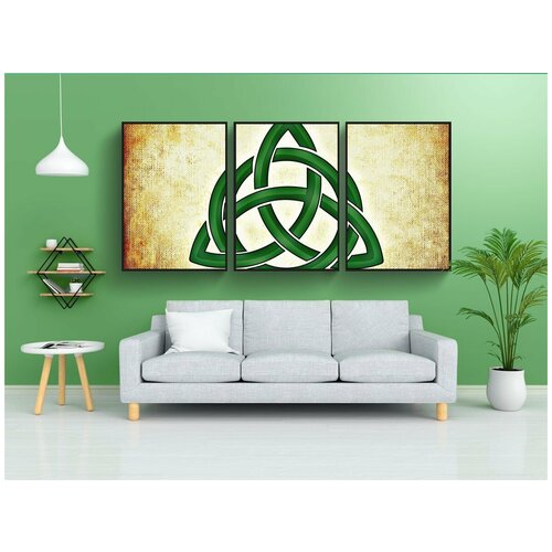 фото Набор модулных постеров для интерьера "ирландия, кельтский символ, зеленый" 60x90 см. в тубусе, без рамки lotsprints