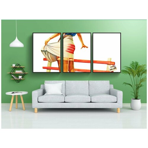 фото Набор модулных постеров для интерьера "пин-апы, ретро женщин, винтаж" 60x90 см. в тубусе, без рамки lotsprints