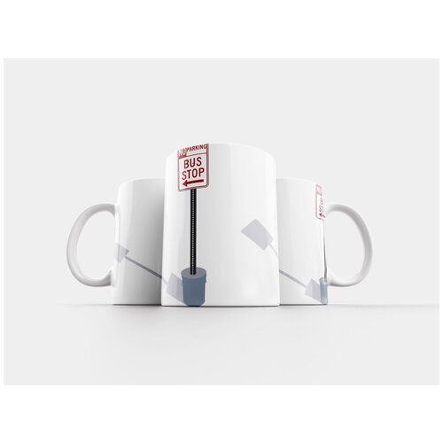 фото Кружка "автобусная остановка, дорожные знаки, указатели" 320 мл lotsprints