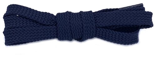 Плоские шнурки с крупным плетением 100 см широкие 10 мм - темно-синие