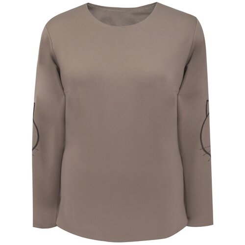 Джемпер MILA, длинный рукав, полуприлегающий силуэт, разрез, трикотаж, размер 86, бежевый