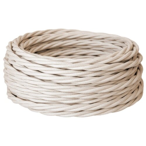 Силовой ретро кабель Retro Electro, 3х1,5, белый, длина бухты 100