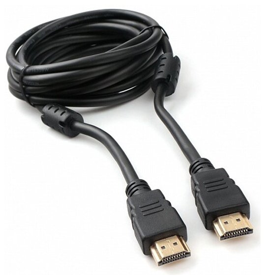 Кабель HDMI Cablexpert , 3м, v2.0, 19M/19M, черный, позол. разъемы, экран, 2 ферр кольца