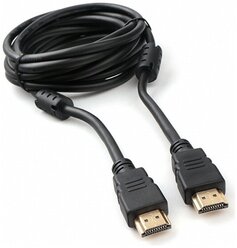 Кабель HDMI Cablexpert , 3м, v2.0, 19M/19M, черный, позол.разъемы, экран, 2 ферр кольца