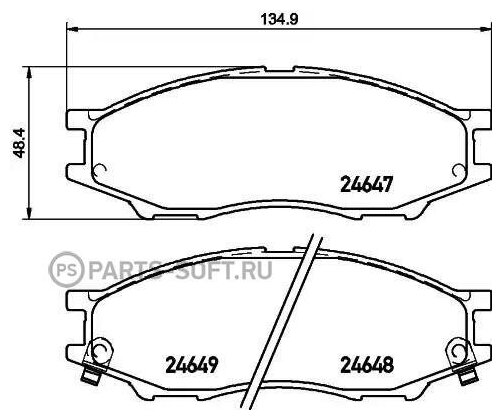 Колодки тормозные дисковые | перед | (PF-2435) Nisshinbo NP2038