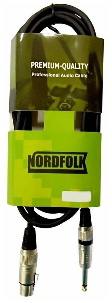 Кабель микрофонный NordFolk XLR/F - 6.35mm Jack Mono 3m NMC246/3M