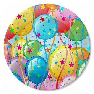 ND Play Тарелки одноразовые бумажные Шары, 18 см Одноразовые тарелки "Шары" диаметром 18 см 