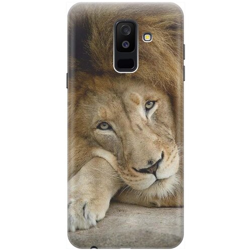 фото Gosso ультратонкий силиконовый чехол-накладка для samsung galaxy a6 plus (2018) с принтом "спокойный лев"