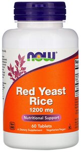 Фото Now Red Yeast Rice Extract 1200MG Красный ферментированный рис, 60 таблеток