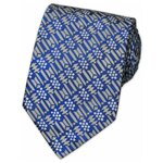 Синий галстук с серым рисунком Christian Lacroix 836830 - изображение