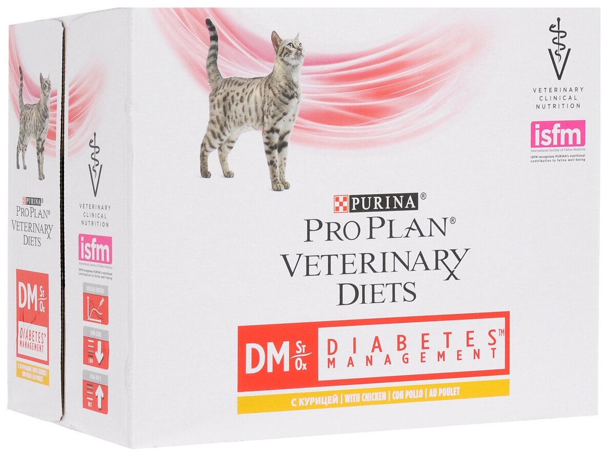 Влажный корм для кошек Pro Plan Veterinary Diets DM при диабете с курицей 85 г х 10 шт - фотография № 13