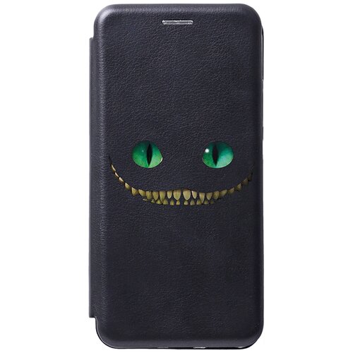 Чехол-книжка на Samsung Galaxy J3 (2016), Самсунг Джей 3 2016 с 3D принтом Cheshire Cat черный матовый soft touch силиконовый чехол на samsung galaxy j3 2016 самсунг джей 3 2016 с 3d принтом cheshire cat черный