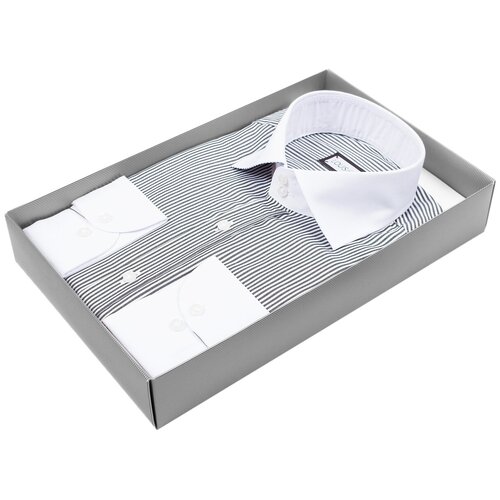 фото Рубашка louis fabel 5244-181 цвет серый размер 48 ru / m (39-40 cm