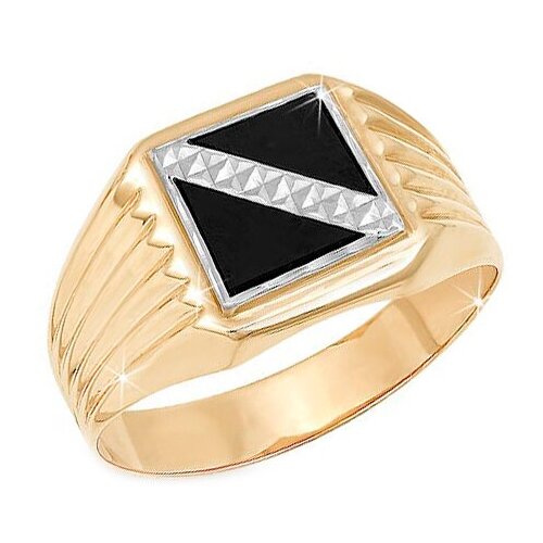 фото Кольцо яхонт золото, 585 проба, эмаль, размер 18 яхонт ювелирный