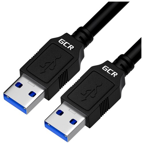 Соединительный кабель USB 3.0 AM / AM GCR 1 метр для высокоскоростного подключения ПК ноутбуков морозостойкий черный провод USB