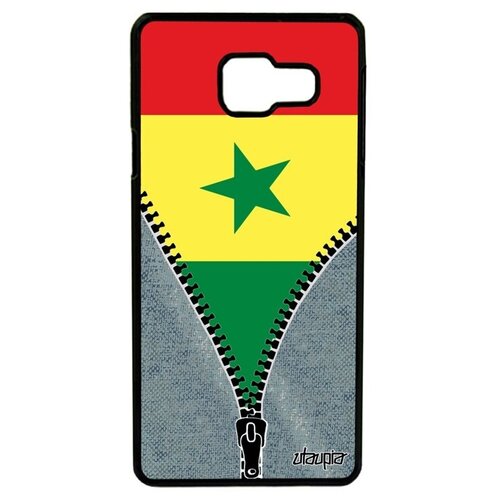 фото Красивый чехол на телефон // galaxy a3 2016 // "флаг сенегала на молнии" стиль государственный, utaupia, серый