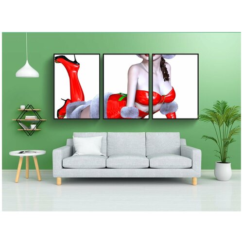 фото Набор модулных постеров для интерьера "рождество, праздничный день, зима" 60x90 см. в тубусе, без рамки lotsprints