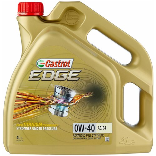 Синтетическое моторное масло Castrol Edge 0W-40 A3/B4, 4 л l034 1621 0404 lubex синт ое мот масло primus mv 0w 40 cf sn a3 b4 4л