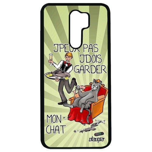 фото Защитный чехол на телефон // xiaomi redmi 9 // "не могу - сижу с котом!" комикс рисунок, utaupia, светло-зеленый