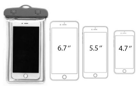 Водонепроницаемый непромокаемый герметичный чехол для телефона до 6.7 дюймов розовый