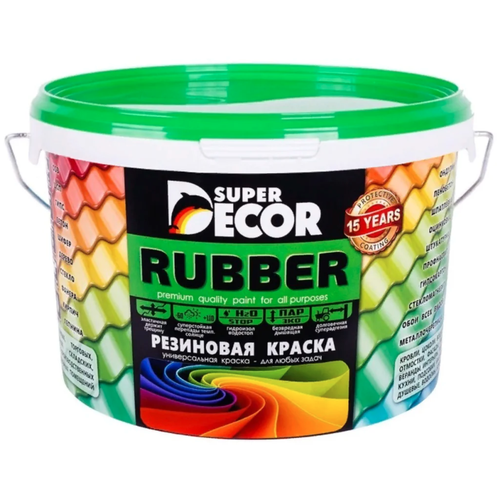 резиновая краска super decor rubber 04 дикая вишня 1 кг Краска резиновая Super Decor Резиновая краска ВД-АК-103 матовая дикая вишня 10.8 л 12 кг