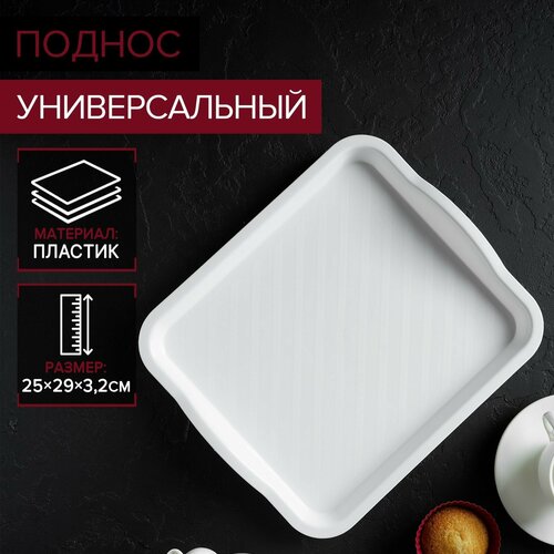 Поднос универсальный 2529 см цвет белый 420₽
